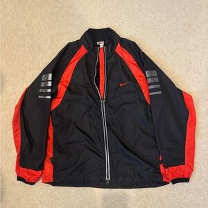 Nike Men's Black and Red Track Windbreaker Jacket